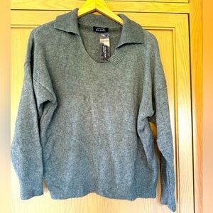 NWT New Collection Deadstock Made in Italy Wool Blend Collar Sweater / medium